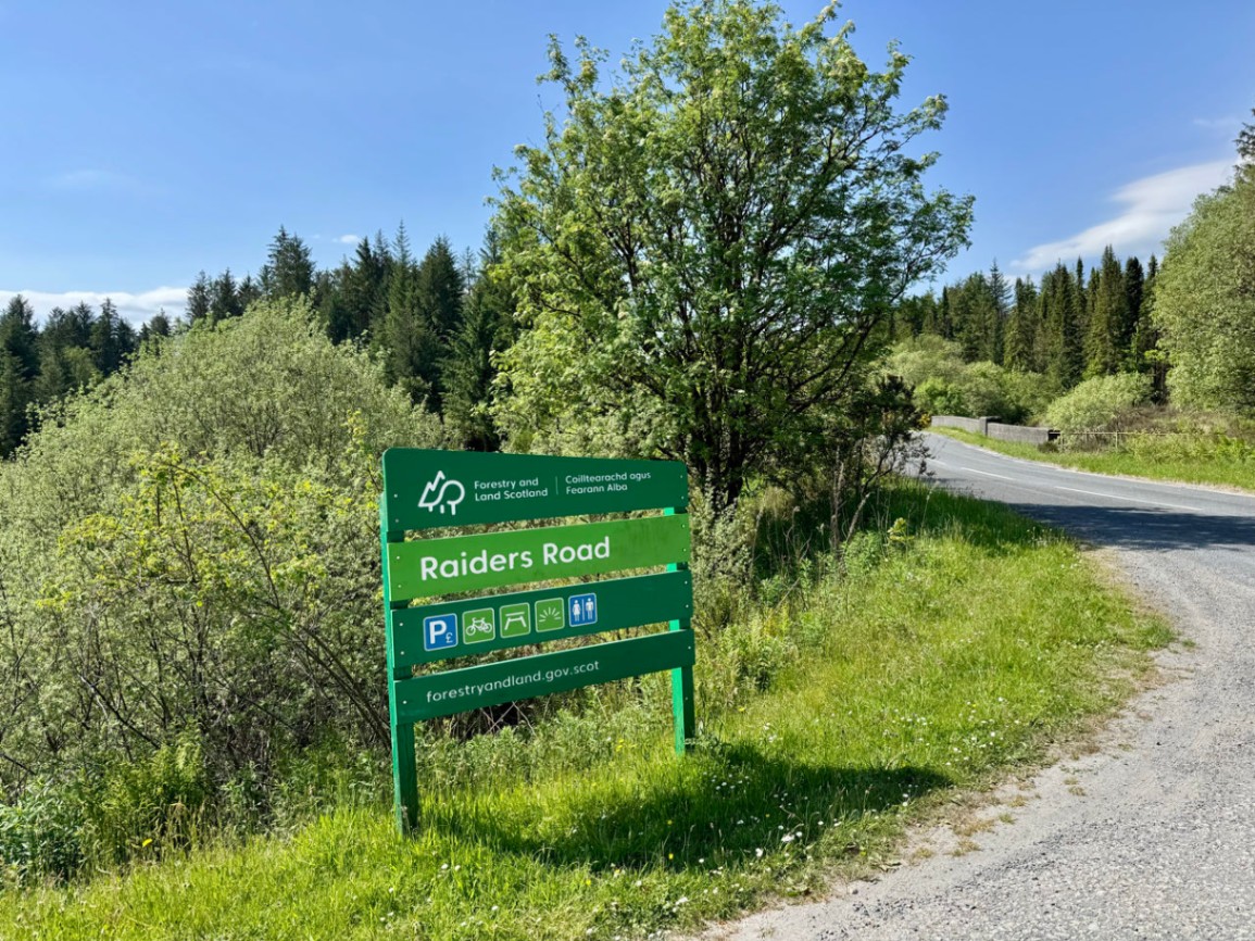 Einfahrt zum Galloway Forest Park