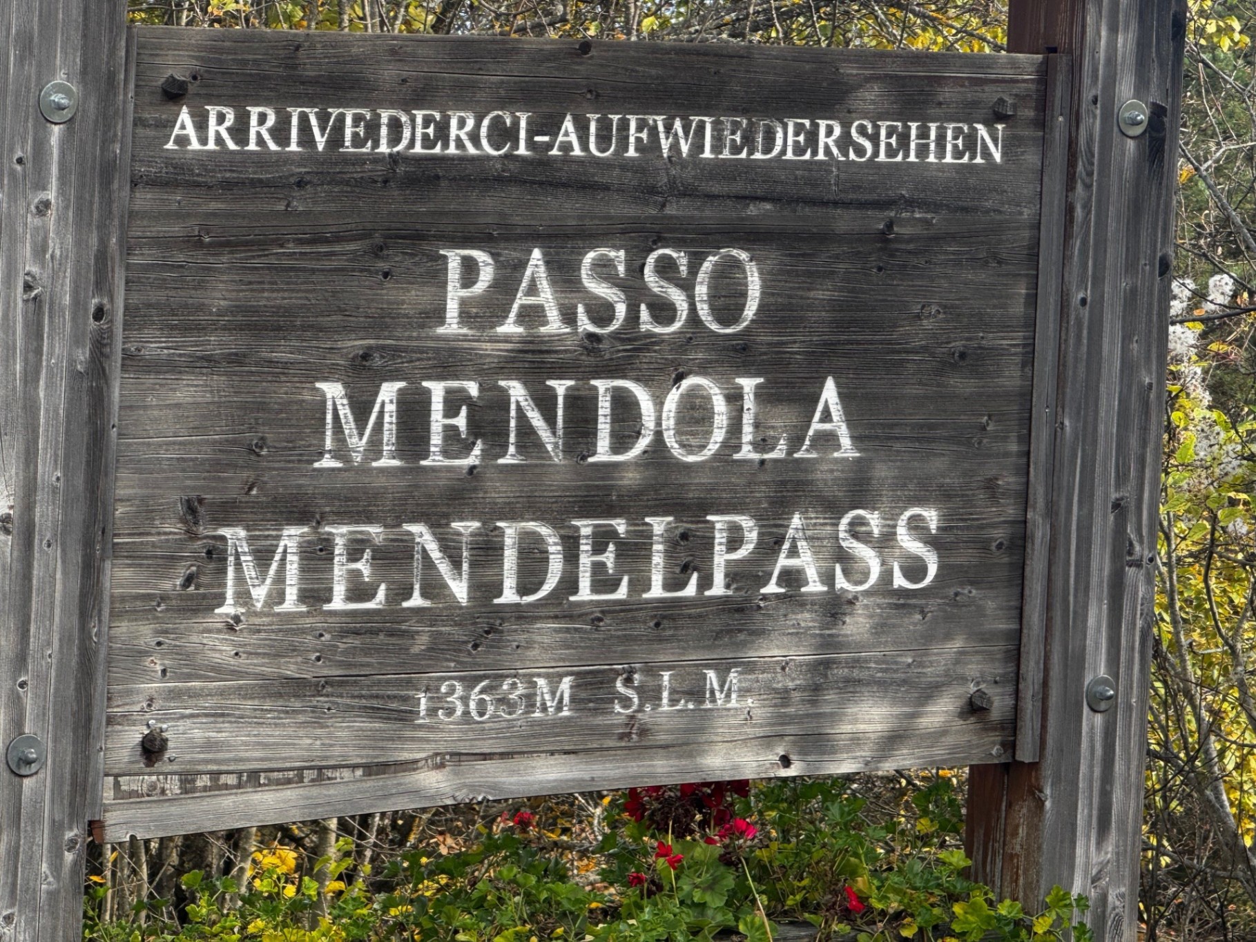 1363 m und Sonne im Herbst